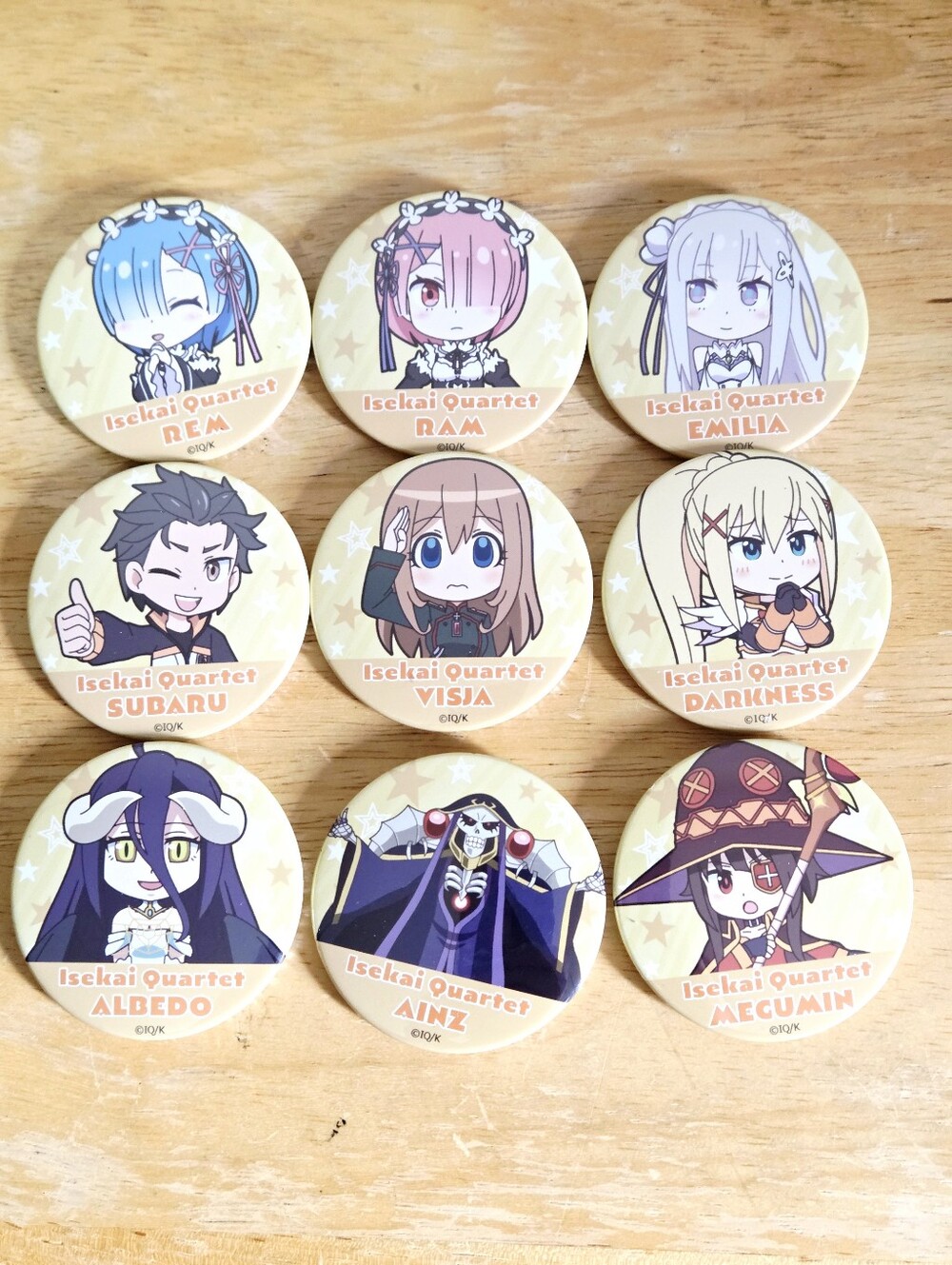 Isakai Quartet 9pc Character Can Badge Set - Japan - Konosuba Re Zero Overlord